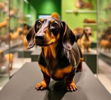 Dackel im Dackelmuseum Regensburg – charmantes Museum mit über 30.000 Dackelobjekten mitten in der Altstadt.