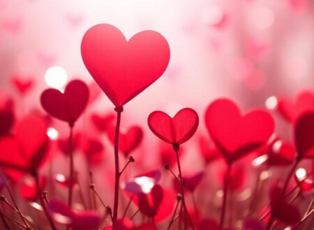 Rote Herzen als Symbol für Valentinstag und gemeinsame Zeit ohne Stress