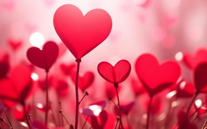 Rote Herzen als Symbol für Valentinstag und gemeinsame Zeit ohne Stress